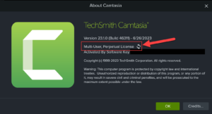 Camtasia 2024 perpetual license cho phép người dùng sở hữu vĩnh viễn phần mềm mà không cần phải gia hạn định kỳ.