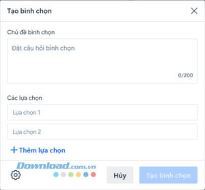 Tạo bình chọn nhanh chóng