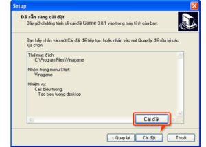 Nhấn vào nút Cài đặt để bắt đầu quá trình cài đặt game