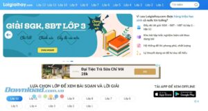 Giao diện chính của website loigiaihay.com