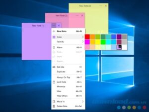 Giao diện của Simple Sticky Notes trên Windows 10