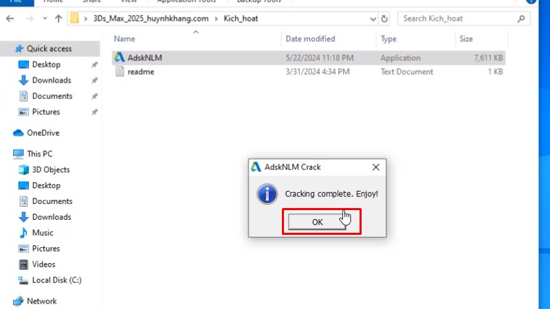 3Ds Max 2025: Hình Ảnh Hướng Dẫn Cài Đặt 19 Bấm ok
