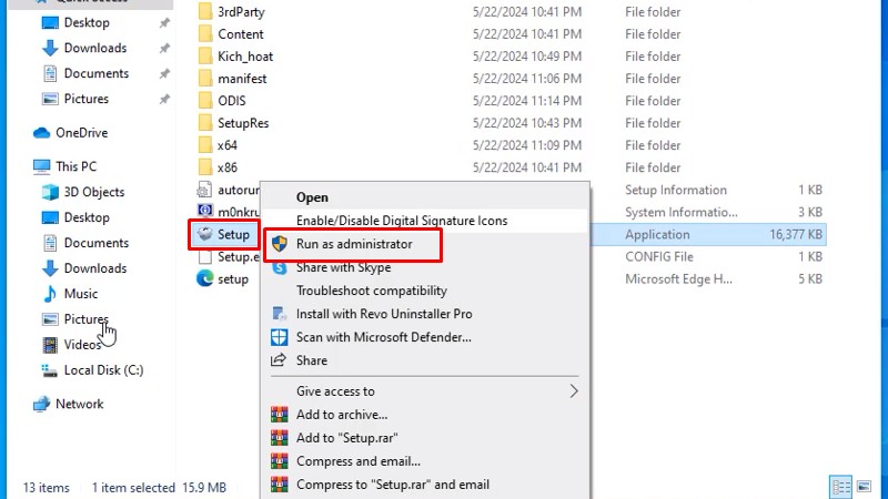 3Ds Max 2025: Hình Ảnh Hướng Dẫn Cài Đặt 11 Chuột phải file Setup và chọn Run as admin...