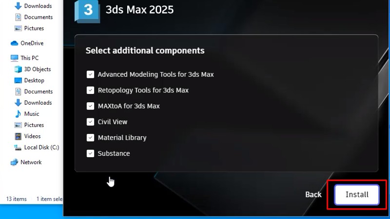 3Ds Max 2025: Hình Ảnh Hướng Dẫn Cài Đặt 14 Bấm Install