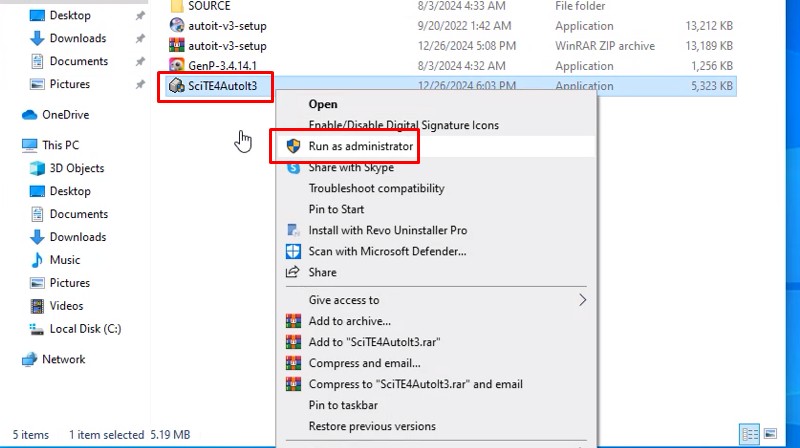 Adobe Illustrator 2025 Phần Mềm Tốt Nhất Năm 23 Chuột phải file SciTE4Autolt3 chọn Run as admin