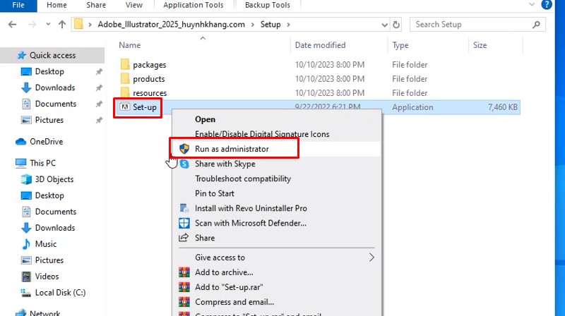 Adobe Illustrator 2025 Phần Mềm Tốt Nhất Năm 11 Chuột phải file Setup và chọn Run as admin