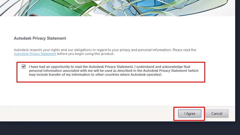 Autocad 2015 Xem video sẽ thành công 19 Tích như hình và bấm I Agree