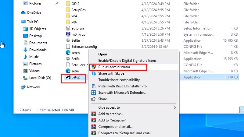 Autocad 2025 Chuyên Thiết kế 2D 3D 11 Chuột phải file Setup và chọn Run as admin....