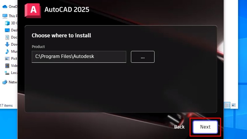 Autocad 2025 Chuyên Thiết kế 2D 3D 14 Bấm Next
