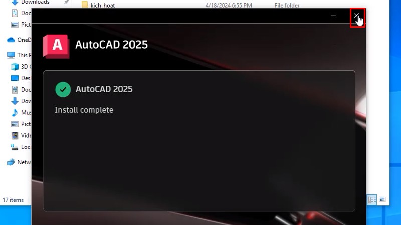 Autocad 2025 Chuyên Thiết kế 2D 3D 16 Bấm X tắt như hình