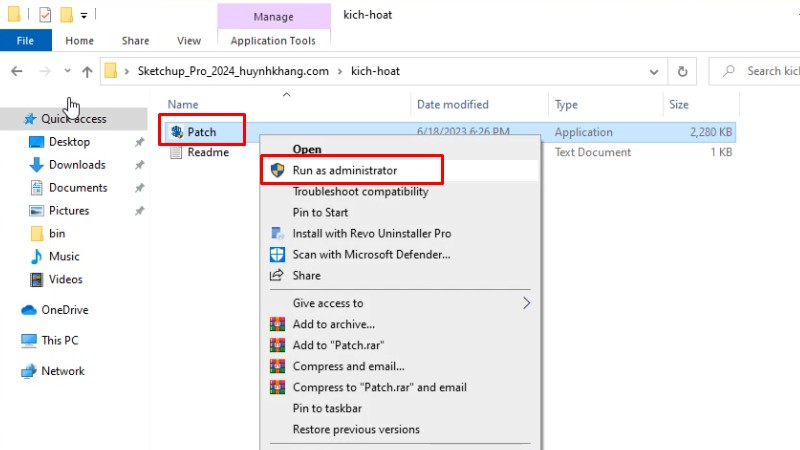Sketchup 2024: Hướng Dẫn Chi Tiết, Nhanh 15 Chạy file Patch bằng quyền Admin