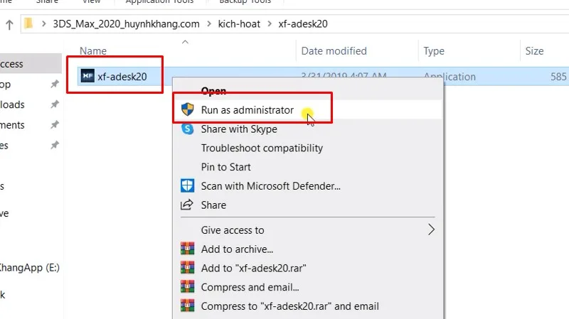 3Ds Max 2020: Hướng Dẫn Tải, Cài Đặt & Thủ Thuật Mới Nhất 24 Chạy fle xj-adesk20 bằng quyền admin