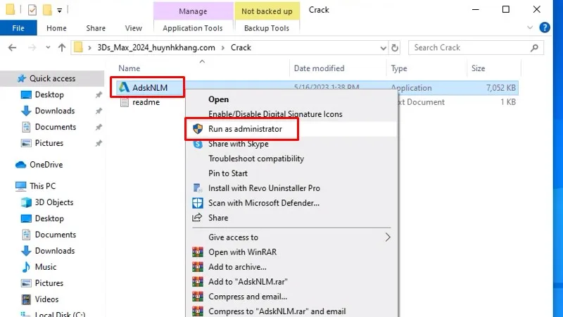 3Ds Max 2024: Hướng Dẫn Cài Đặt Bằng Video 19 Chuột phải vào file như hình và chọn Run as adin....