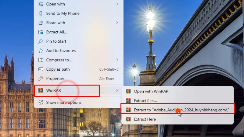 Giải nén phần mềm Adobe Audition 2024