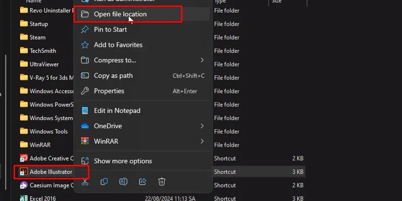 Adobe Illustrator 2018 Phiên Bản Ổn Định 19 tiếp tục Chọn Open file location