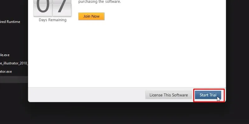 Adobe Illustrator 2018 Phiên Bản Ổn Định 13 Nhấn vào Start Trial