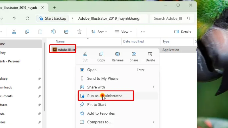 Adobe Illustrator 2019: Hướng Dẫn Toàn Diện 12 Chạy file cài đặt bằng quyền Admin