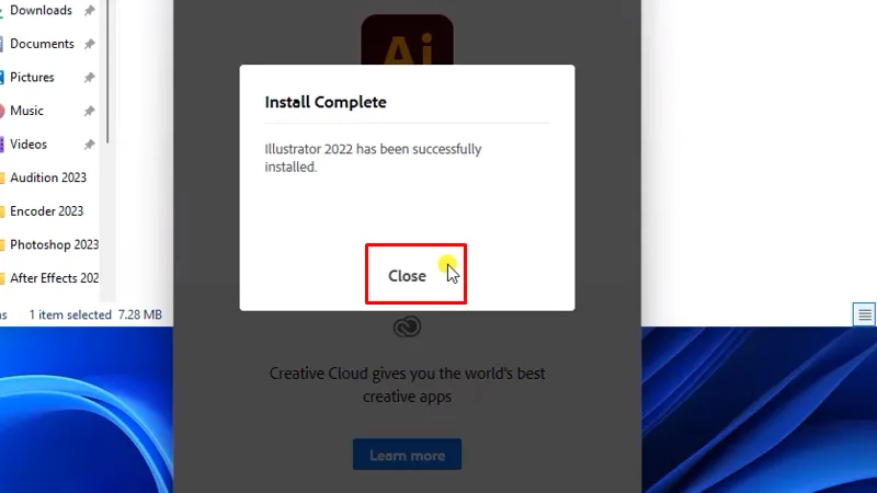 Adobe Illustrator 2022 Cách cài đặt đơn giản nhất 14 bấm Close