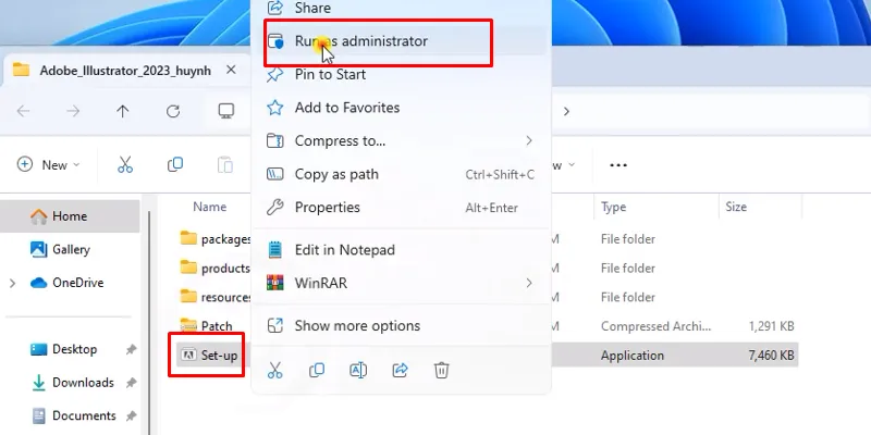 Adobe Illustrator 2023: Tải, Cài Đặt & Hướng Dẫn Chi Tiết 12 chuột phải file setup và chọn run as admin