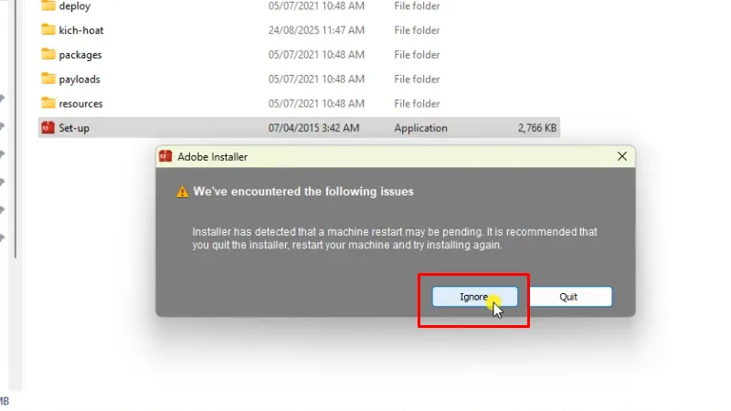 Tải Lightroom 2017: Hướng Dẫn Cài chi tiết 13 Bấm vào Ignore
