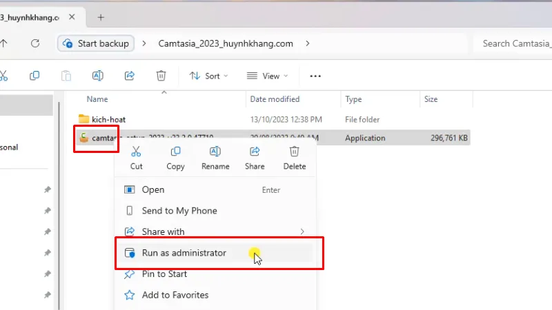 Camtasia 2023: Cách cài đặt miễn phí 12 Chạy file cài đặt bằng quyền Admin