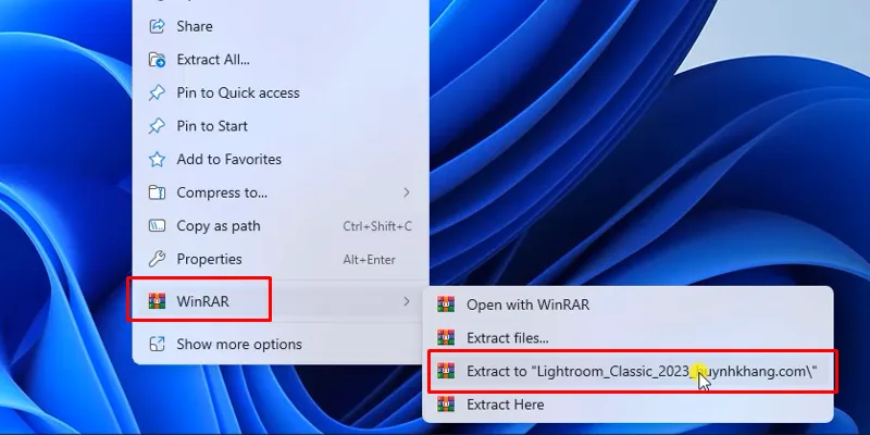 giải nén phần mềm Lightroom 2023