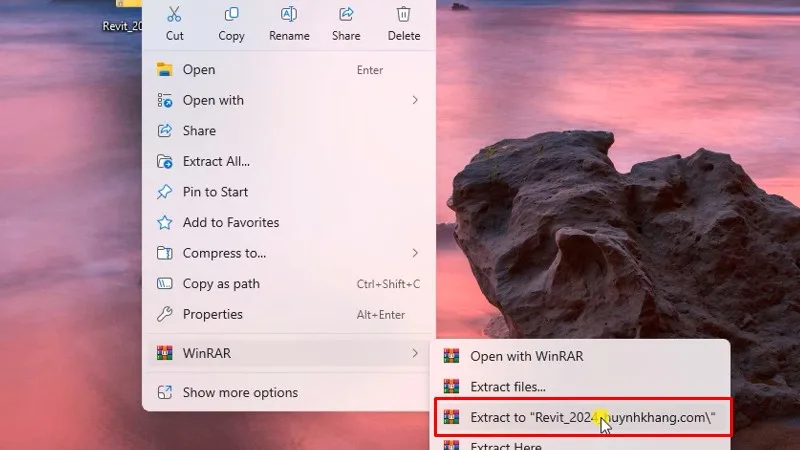 Giải nén phần mềm Revit 2024