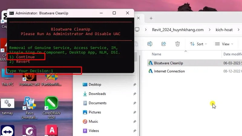 Bấm 1 và nhấn Enter và chờ đợi