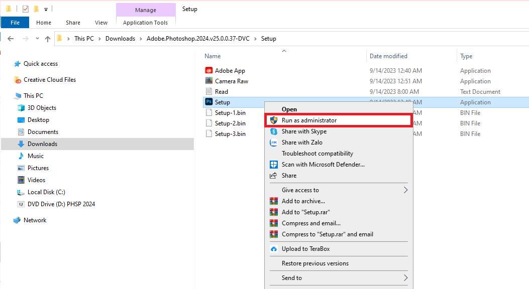 Hướng dẫn cài đặt phần mềm Adobe Photoshop 2024