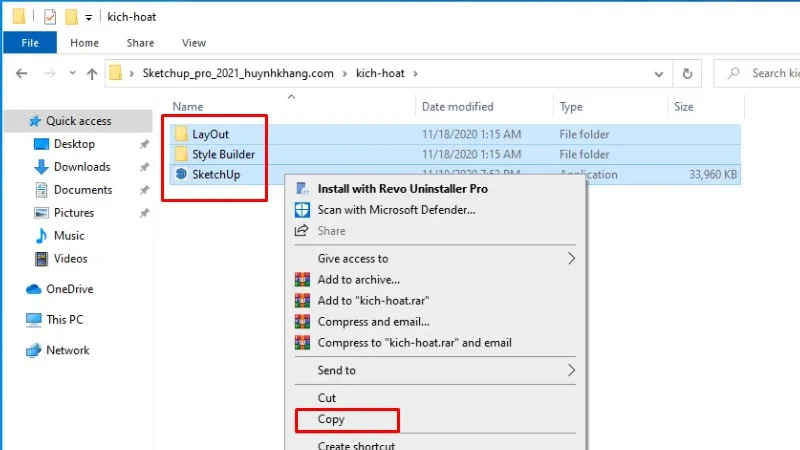 Sketchup 2021 Cài Đặt Chỉ 3 Phút 16 Copy tất cả file như hình