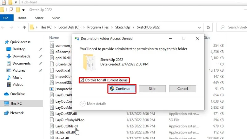Tích như hình và bấm Contineu