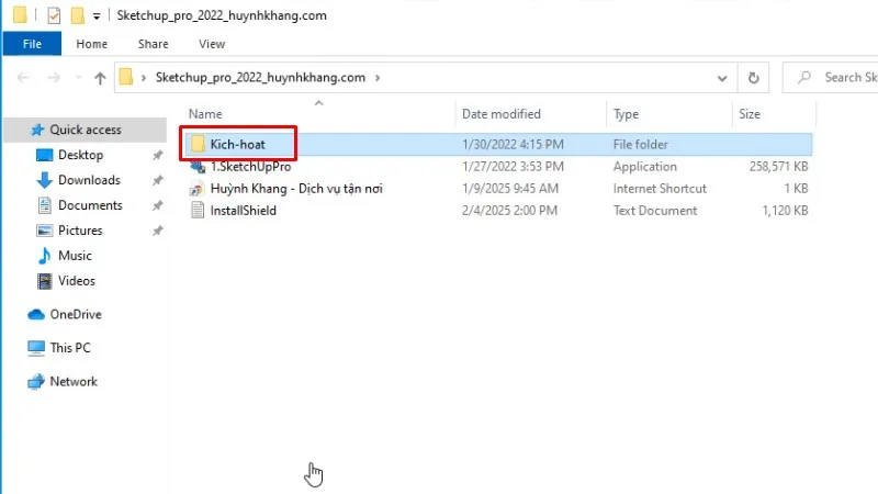 Vào thư mục kich-hoat