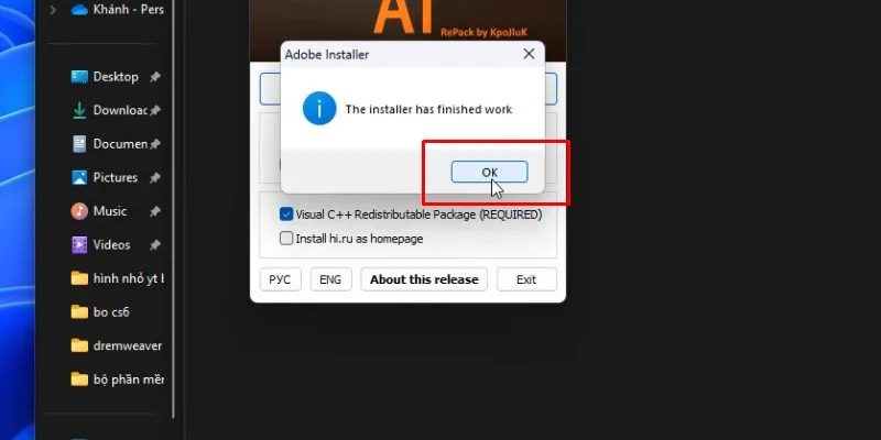 Adobe Illustrator 2020 Hướng Dẫn Tải Và Cài Đặt 16 Bấm ok hoàn tất quá trình cài đặt