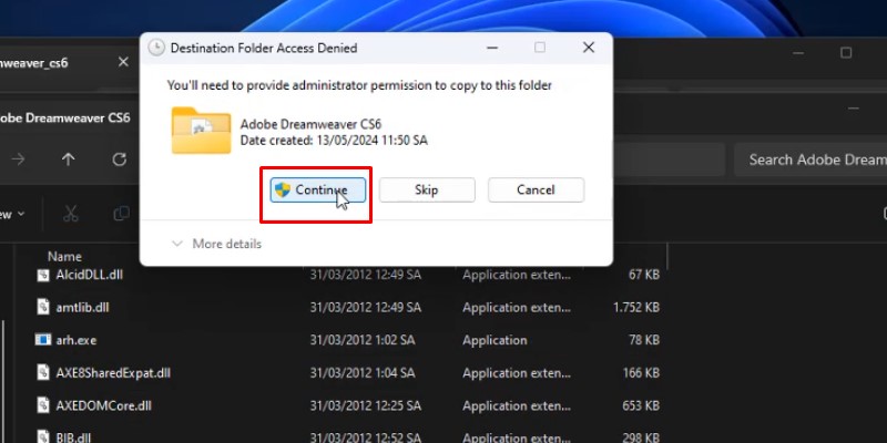 bấm continue và hoàn thành quá trinh cài đặt