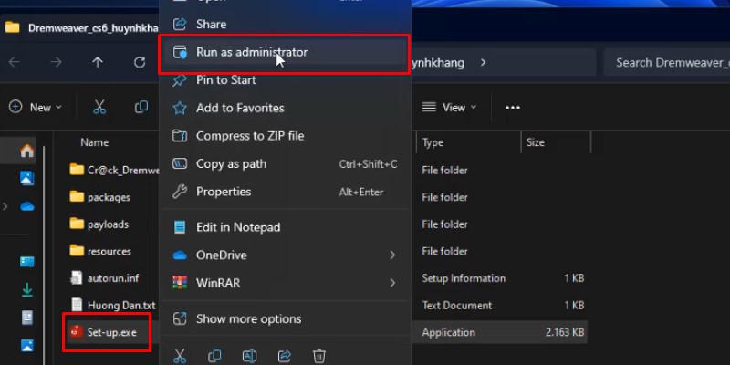 Chuột phải và chọn Run as admin