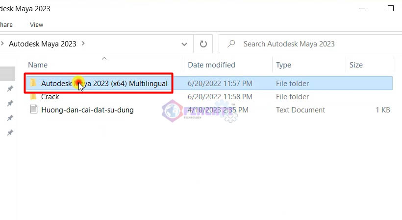 Mở thư mục cài đặt Maya