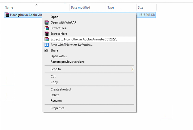 Giải nén File Adobe Animate CC 2022
