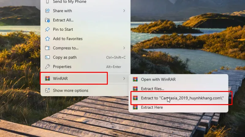 Giải nén phần mềm Camtasia 2019