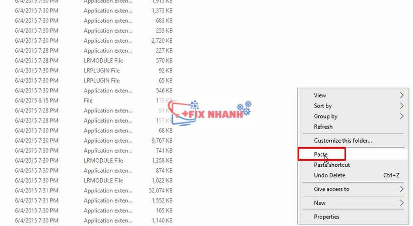 paste file kích hoạt vào thư mục