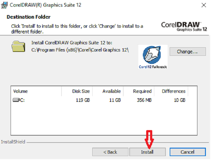 Nhấn Install để bắt đầu cài đặt