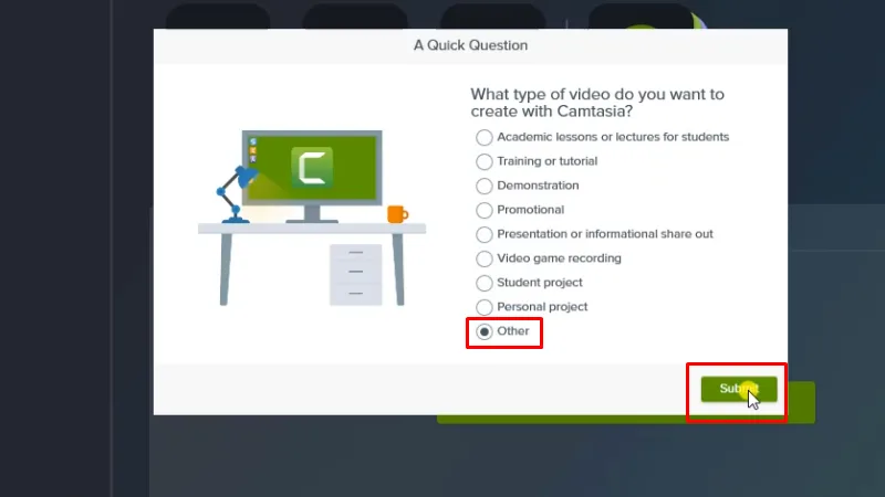 Chọn như hình và bấm Submit