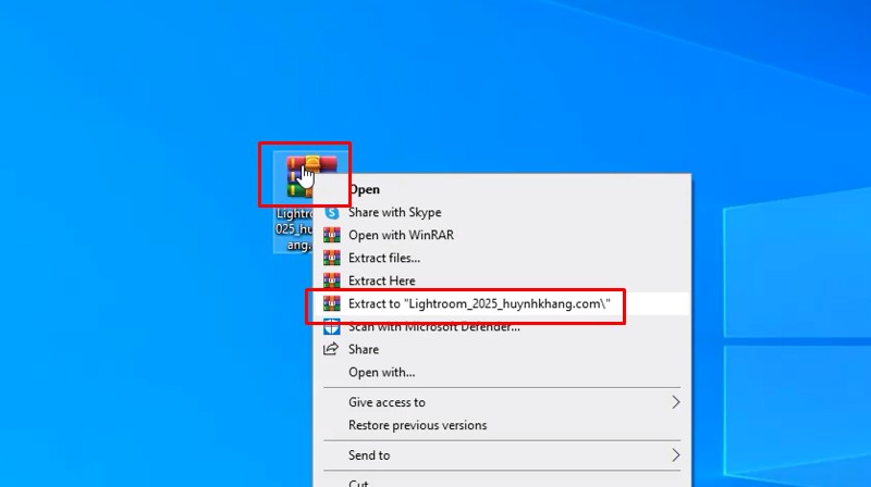 Giải nén phần mềm Lightroom 2025