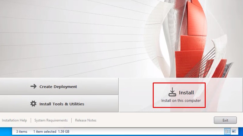 Bấm Install