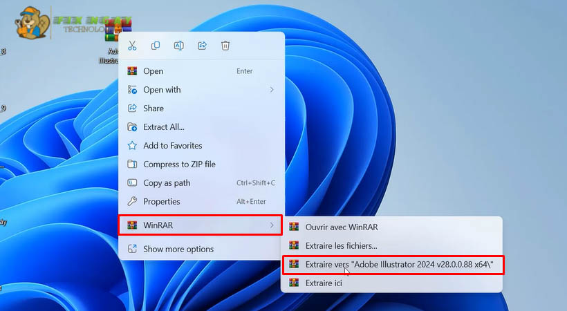 giải nén file Adobe Illustrator 2024 